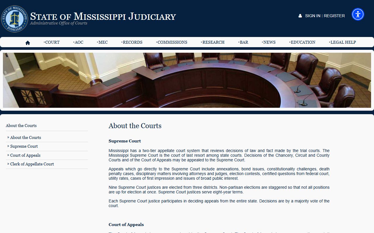 Mississippi court structure overview for Lamar County court records